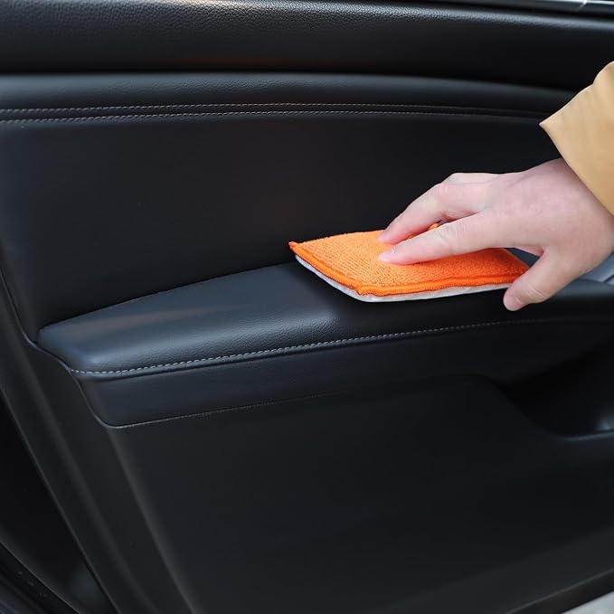 SPTA Car Interior Scrubbing Sponge, 8Pcs Scrub Ninja, Microfiber Car Wax Applicator, Car Wash Sponges for Car, Boat, Wood, Marble and Motorcycle, 6in x 3.3in x 0.8in