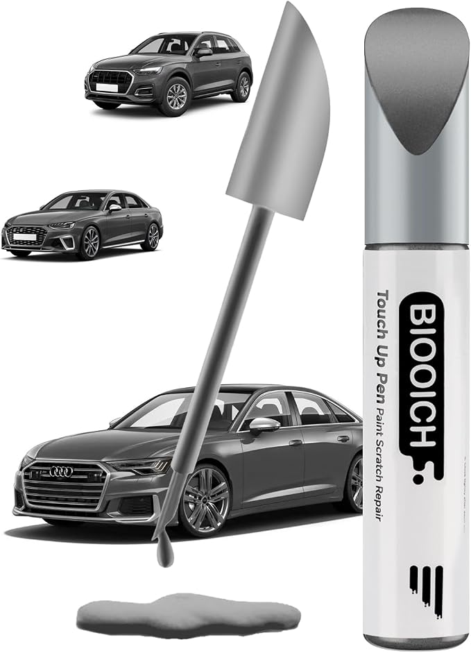 Touch Up Paint Pen Exact Color Match Car Chip and Scratch Repair (for Audi, Monsoon Gray Metallic(LX7R/0C))