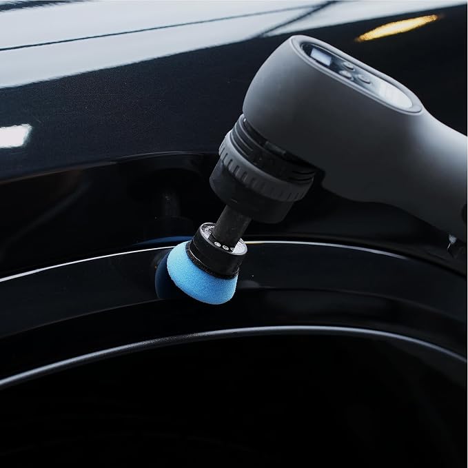 SPTA Blue T60 Mini Moderate-Cut Pad Sets, 5Pcs 1.3inch/32mm Sponge Polishing Buffing Pads, Car Foam Detail Polishing Pad Kit for Car Detail Polishing and Buffing, Small Area Polishing -FPTSS3B