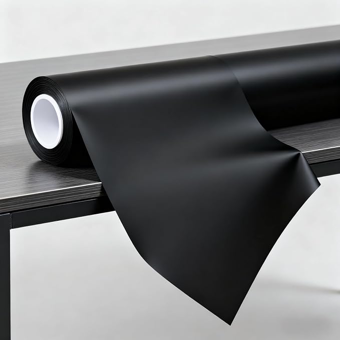 MHOO Car Wrap Film TPH Matte Black Stretch Film Fabric Perfect for car Decorate &Paint Anti-Collision Protection car Film TPH Paint Protective Film (1X5ft)