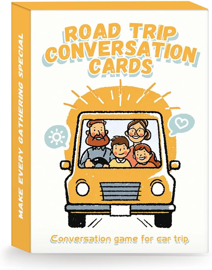 Road Trip Conversation Cards for Kids and Adults - Talk, Laugh, Bond for Family Trip - Conversation Cards for Family, Car Game, Road Trip Essentials