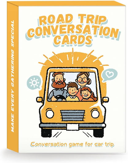 Road Trip Conversation Cards for Kids and Adults - Talk, Laugh, Bond for Family Trip - Conversation Cards for Family, Car Game, Road Trip Essentials