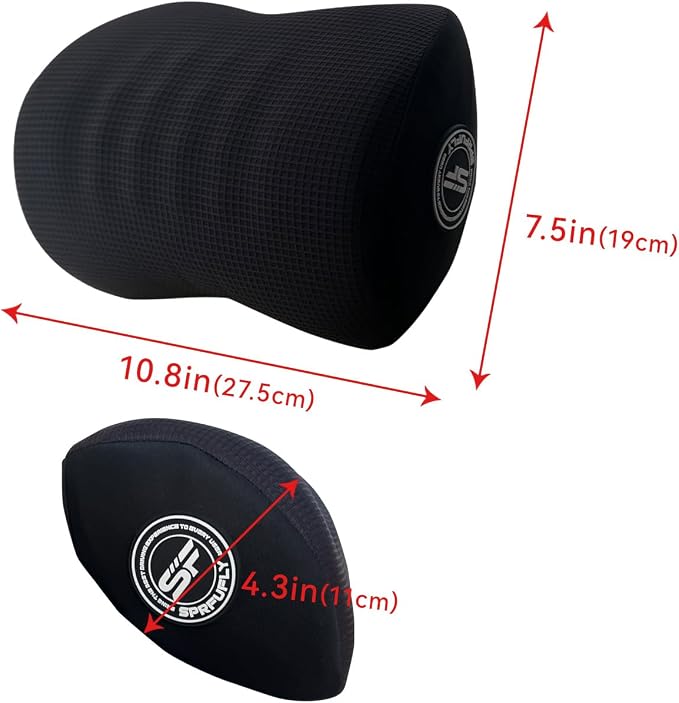 Super Useful Car Headrest Pillow, Car Pillow for Driving with Adjustable Strap, 100% Memory Foam Neck Pillow, Ergonomic Design - Car Neck Pillow(Black, 2 Pack)