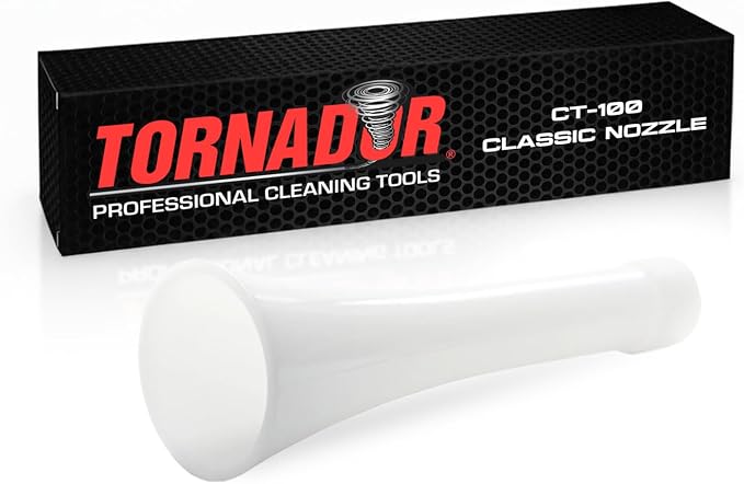 Tornador CT-100 Classic Replacement Cone | White Plastic Nozzle for Z-010 Cleaning Gun | Durable Trumpet Design for Even Spray | Perfect for Car Detailing & Interior Cleaning Pros