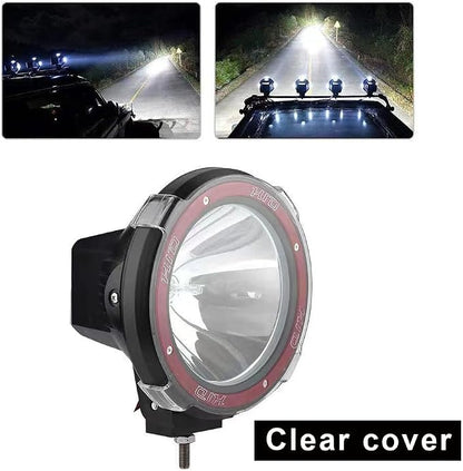 5 Inch HID Offroad Light Spot Beam 12-24V55W Fog Driving Work Lamp Clear and Amber Cover 4x4 Off-Road Rally Round Fog Lighting for SUV 4X4 ATV