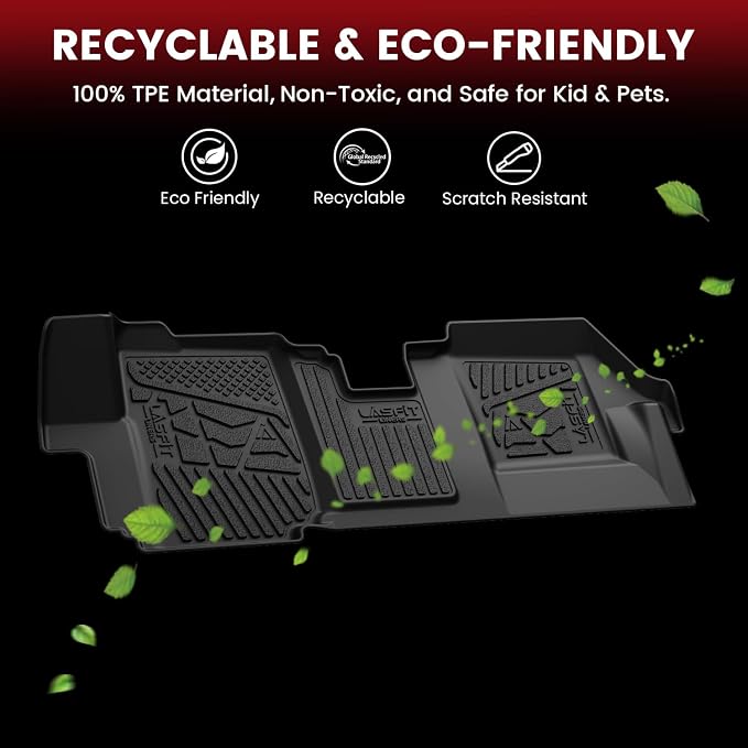 LASFIT Floor Mats for 2024 2025 2026 Dodge Ram ProMaster EV SLT/SLT+/Tradesman Front Mat, All Weather TPE Custom Fit Car Mats Floor Liners 1st Row Only, Black