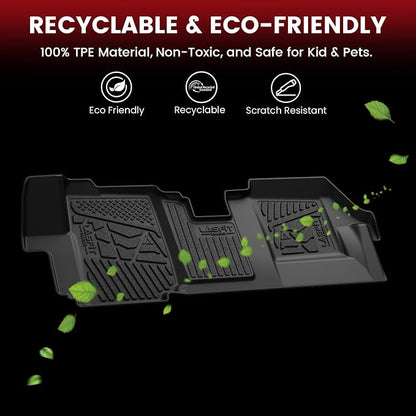 LASFIT Floor Mats for 2024 2025 2026 Dodge Ram ProMaster EV SLT/SLT+/Tradesman Front Mat, All Weather TPE Custom Fit Car Mats Floor Liners 1st Row Only, Black