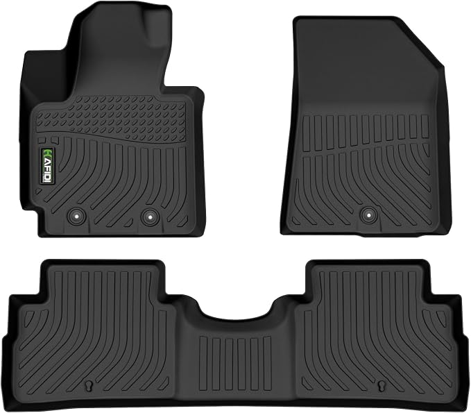 HAFIDI® Floor Mats Fit for 2014-2019 Kia Soul All Weather Protection TPE Anti-Slip Automotive Floor Liners, Fits 1st & 2nd Row Full Set Custom Accessories, Black