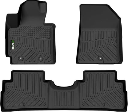 HAFIDI® Floor Mats Fit for 2014-2019 Kia Soul All Weather Protection TPE Anti-Slip Automotive Floor Liners, Fits 1st & 2nd Row Full Set Custom Accessories, Black