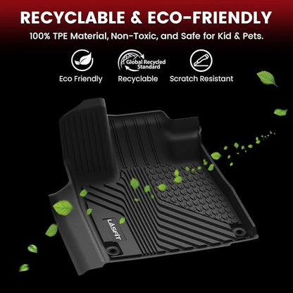 LASFIT Floor Mats for Acura MDX (2022-2026) All Weather Floor Liner TPE Custom Fit Car Mats for Acura MDX 1st & 2nd & 3rd Row Mats, Black,Tasteless, Durable and Easy to Clean