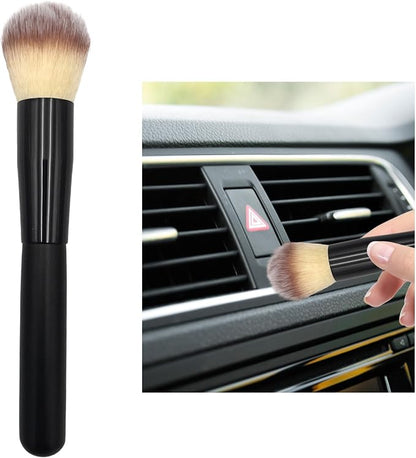 Ziciner Car Detailing Brush, Curved Soft Bristles Auto Removal Dust Collectors, Universal Vehicle Dashboard, Air Conditioner Vents etc Interior Cleaning Tool Accessory (Long-Beige)
