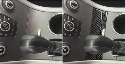 Premium Carbon Fiber Only Compatible with Ford Edge 2011-2014 2012 2013 SEL/Sport Accessories Car Gear Shift Box Front Panel Cover Interior Trim Sticker Decal Black 2PCS