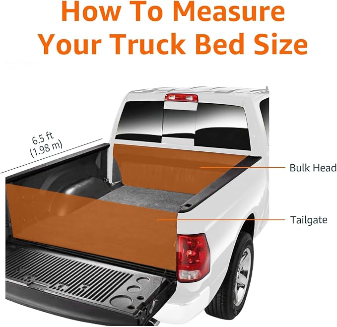 Amazon Basics Soft Roll-Up Truck Bed Tonneau Cover, 6.5 ft, Water-Resistant, Works with Bed Liners for 2014-2019 Chevy Silverado, GMC Sierra 1500, 2015-2018 Silverado Sierra 2500 3500 HD, Fleetside