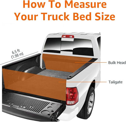 Amazon Basics Soft Roll-Up Truck Bed Tonneau Cover, 6.5 ft, Water-Resistant, Works with Bed Liners for 2014-2019 Chevy Silverado, GMC Sierra 1500, 2015-2018 Silverado Sierra 2500 3500 HD, Fleetside