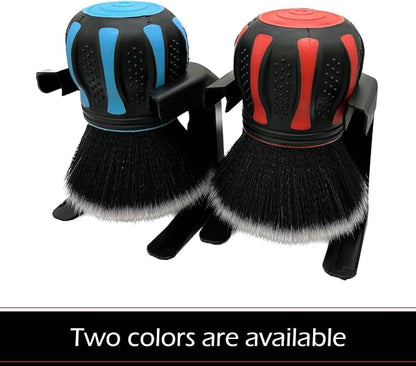 1 PC Car Detail Brush, Spherical Ultra Soft Detailing Brush, Spherical Detail Brush with Storage Rack, Universal Car Cleaning Tools, for Most Cars, Trucks, SUVs (Red)
