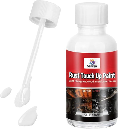 Rust White Touch Up Paint, Multi Surface Acrylic White Touch Up Paint Pen Scratch Repair for Rust Metal,Walls,Cabinets,Appliances,Wood,Door,Furniture,Enamel, High Temperature Heat Resistant, 1.5 Fl Oz