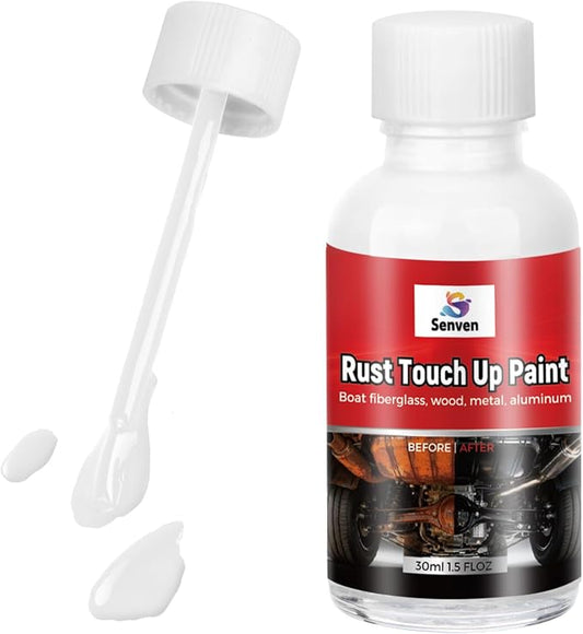 Rust White Touch Up Paint, Multi Surface Acrylic White Touch Up Paint Pen Scratch Repair for Rust Metal,Walls,Cabinets,Appliances,Wood,Door,Furniture,Enamel, High Temperature Heat Resistant, 1.5 Fl Oz