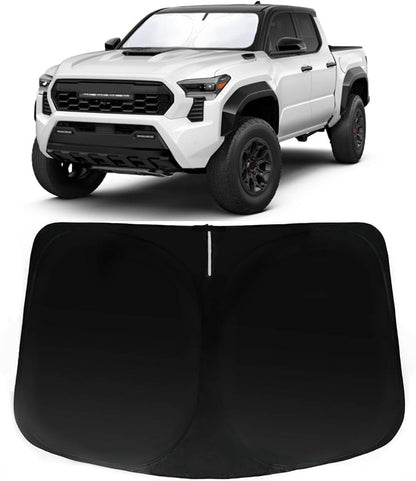 Windshield Sun Shade for Toyota Tacoma 2016-2024 2025 2026, Car Front Window Sunshade Fit Tacoma 2Dr 4Dr Pickup Foldable Limited 2Door 4Door Truck Sun Visor Blocks UV Rays Heat Sun Shield Accessories