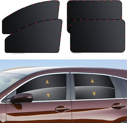 ZATOOTO Car Window Shades - 4 Pack Car Window Covers Premium UV Blocking, Side Window Curtains Full Blackout for Privacy, Breastfeeding, Napping, Camping, and Travel, Universal Fit for Most Vehicles
