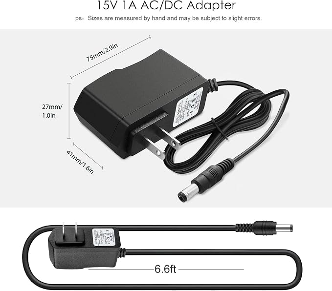 DC 15V 1A Car Jump Starter Power Cord Charger for Peak 450A 500A 600A 800A 1000A Auto Battery Booster AC Adapter, Compatible with Beatit, Schumacher, Tacklife, Gooloo, DBPower DJS50 Jump Starters