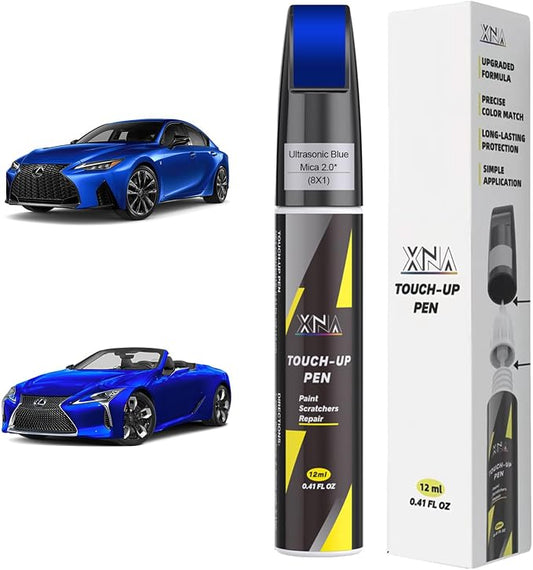 XNA Ultrasonic Blue Mica 2.0*(8X1) for Lexus Touch Up Paint, Car Scratch Remover for Nicks and Chips Repair, 2-In-1 Quick & Easy Fix Car Scratch Repair Kit with Exact Color-Matched