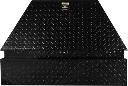 FORWODE Trailer Tongue Box 39 Inch Aluminum Tongue Tool Box Lockable Trailer Tool Chest with Gas Strut, Secure Diamond Plate Truck Tongue Tool Box for Trailer, Truck Bed, Pickup & RV Storage (Black)
