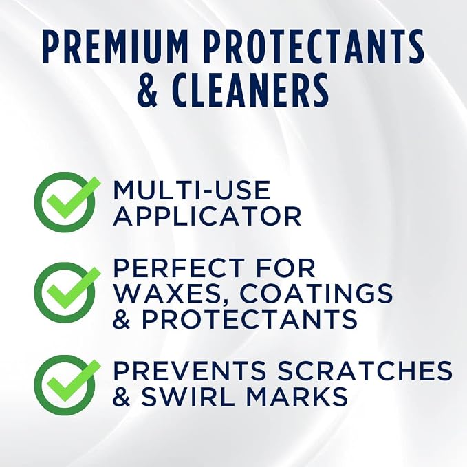 303 Products Premium Microfiber Applicator (2 Count) - Car Detailing Applicator Pads - Gentle Scratch-Free Microfiber - Machine Washable and Re-Usable - Foam Pad Interior - (39031)