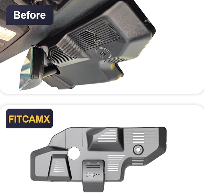 Fitcamx Front 2K+Rear 1080P Dash Cam Adapts for Ford Mustang 2024 2025 Ecoboost GT Premium Dark Horse, OEM Style, Dual HD Video, Loop Recording, Built-in WiFi & APP, G-Sensor, Easy to Use, 64GB Card