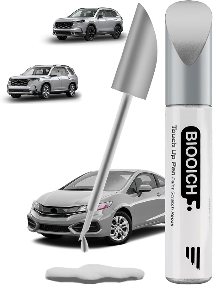 Touch Up Paint Pen Exact Color Match Car Chip and Scratch Repair (for Honda, Alabaster Silver Metallic(NH-700M))