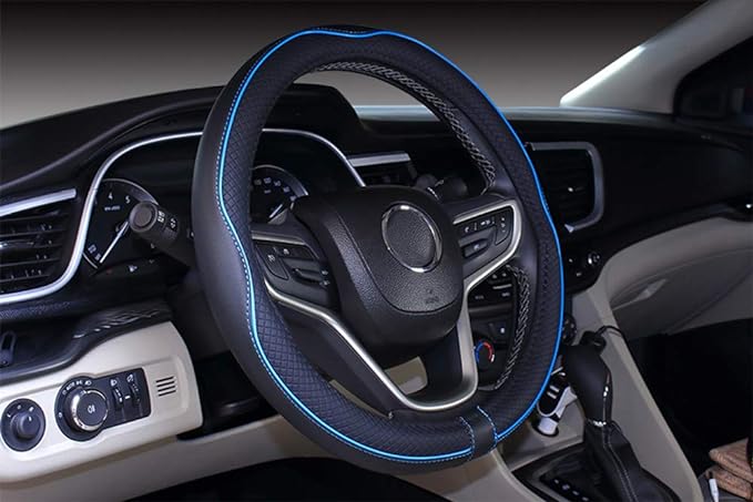 Mayco Bell 2019 New Microfiber Leather Car Extra Large Steering Wheel Cover for Big Trucks (17.5-18'', Light Blue)