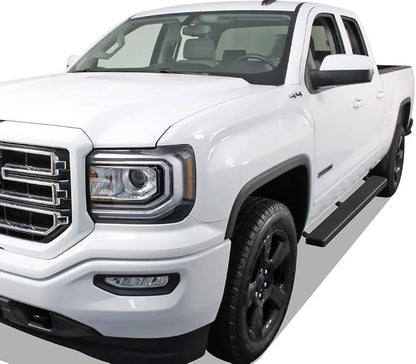 APS 5in Stainless Steel Black Running Boards Compatible with Silverado Sierra 1500 2019-2026 Extended Cab & 2500 3500 2020-2026 (Exclude 19 1500 LD)(Silverado 1500 LTD Sierra 1500 LD 2022)