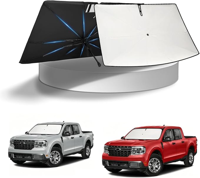 KUST Sun Shade Umbrella for Ford Maverick 2022-2026 | Custom Fit Windshield Sunshade | Foldable Sunshade with Bendable Handle | Blocks Heat & UV Rays Keep Car Cool Sunshield