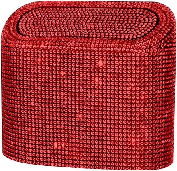 Bling Rhinestone Car Trash Can,Car Garbage Can Container Sparkle Crystal Trash Bin Dustbin Organizer Leak Proof Portable Hanging Garbage Can with Lid,Red