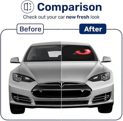 GENANY Evil Eyes Movie Windshield Sun Shade for Electric Vehicle (59x37 Inches), Automobile Sunshade, Protector Blocks UV, Halloween Auto Gift, Car Decor