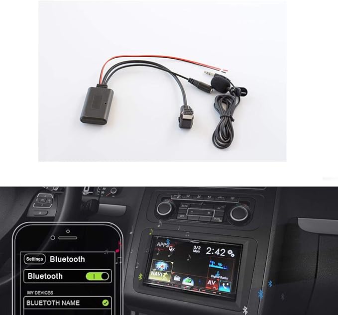YuYue Bluetooth 5.0 Module, 11 Pin IP-Bus Plug Cable AUX Adapter for Pioneer DEH-P88RS Audio Music Receiver