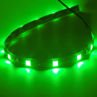 DC 12V Waterproof 1Ft 12 LED Strip Underbody Light with 6 inches Wires for Motor (Green,Pack of 6)