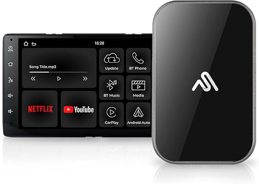 AUTOSKY LITE Box S 2026 – Wireless Adapter for CarPlay & Android Auto – Powerful New Processor – Netflix & YouTube via Phone Hotspot – Stable, Easy Plug & Play