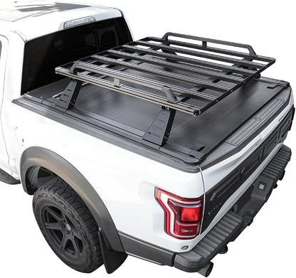 Syneticusa MR Retractable Truck Bed Cover with R2 Rack for Ford F-150 2004–2026 | 5.5' (67”) Short Bed | Aluminum Hard Retractable Tonneau Cover | One-Person Installable | Waterproof, Low-Profile