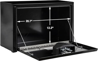 Buyers Products 1703312 Black Steel Underbody Truck Tool Box – 15 x 10 x 24 Inch - Truck Bed & Underbelly RV Storage Box, Locking T-Latch, Weather-Resistant, Heavy-Duty Flatbed Job Box, Made in USA