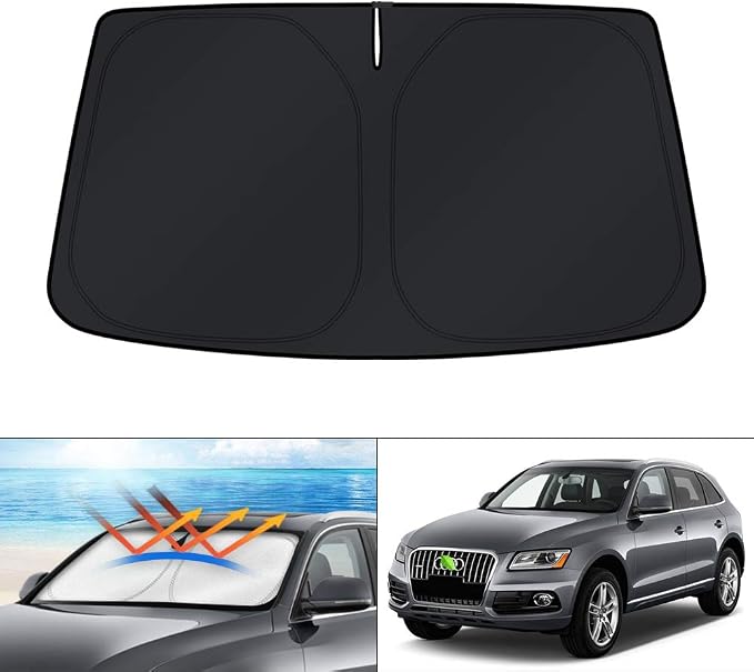 KUST Windshield Sun Shade for 2009-2017 Audi Q5/2014-2017 Audi SQ5 Accessories Custom Fit Sunshade Sun Visor Protector Foldable Blocks UV Rays Keep Your Car Cooler