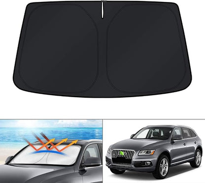 KUST Windshield Sun Shade for 2009-2017 Audi Q5/2014-2017 Audi SQ5 Accessories Custom Fit Sunshade Sun Visor Protector Foldable Blocks UV Rays Keep Your Car Cooler
