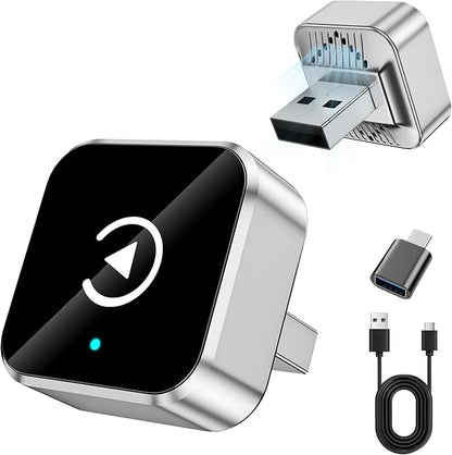 2026 Upgraded Wireless CarPlay & Android Auto Adapter, Fast Connection, Universal Fit for Most Wired Original Car Systems, Mini Portable Car Smart Adapter