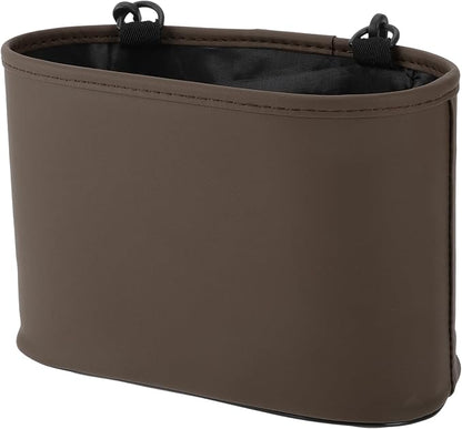 Car Trash Can Portable and Hanging 10.2" Length 4.3" Width 6.7" Height Trash Bin Faux Leather Brown 1 Pcs