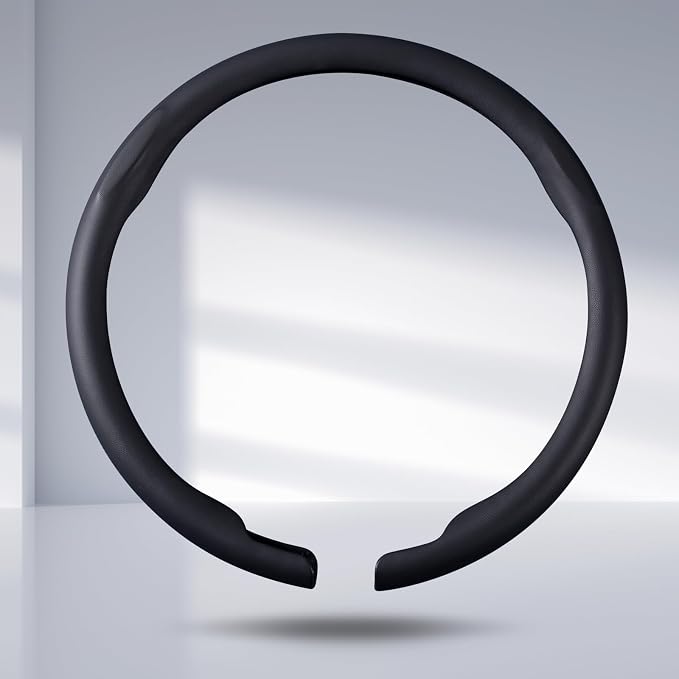 Steering Wheel Cover Thin Car Steering Wheel Accessories Universal Snap On Protector, Black