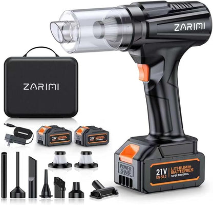 Handheld Cordless Vacuum Cleaner - 50000Pa High-Power Brushless Motor, Rechargeable Car Vacuum with 2 Batteries & Charger, 6-in-1 Portable Vacuum Cleaners for Home, Pet Hair, Keyboard, Black