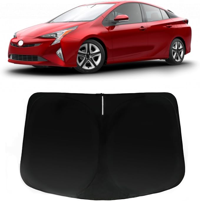 Windshield Sun Shade for 2010-2022 Toyota Prius Hatchback (NOT for Prius C/Prius V), Car Front Window Sunshade with 240T Sun Visor Protector Blocks UV Rays Heat Sun Shield Accessories