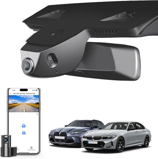 Mangoal Front 4K & Rear 1080p Dash Cam for BMW 3-Series Gen7 G20 G21 G28 2020-2026 Select 2019 M3 G80 G81(Model D), OEM Style, 2160P UHD Video, WiFi & APP, 128GB Card