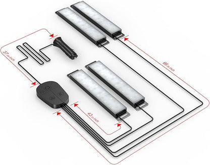 YiLaie LED Car Lights Interior Accessories with App & Control Box Under Dash Footwell Neon Internal Lighting Kit Inside for Trucks, Cigarette Lighter DC 12V
