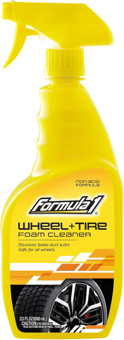 Formula 1 Wheel & Tire Cleaner - Removes Brake Dust and Dirt, Quickly Shines Rims & Tires, Safe for All Cars, Trucks, and Motorcycles (23 oz)