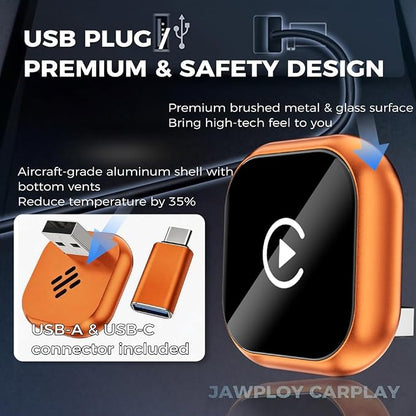 Wireless CarPlay & Android Auto Adapter, Wired to Wireless 2-in-1 CarPlay Dongle for iPhone＆Androidphone, No Audio Lag, Auto-Connect Plug & Play, USB-A/C, Fast, Stable for iOS 10+ & Android 11+